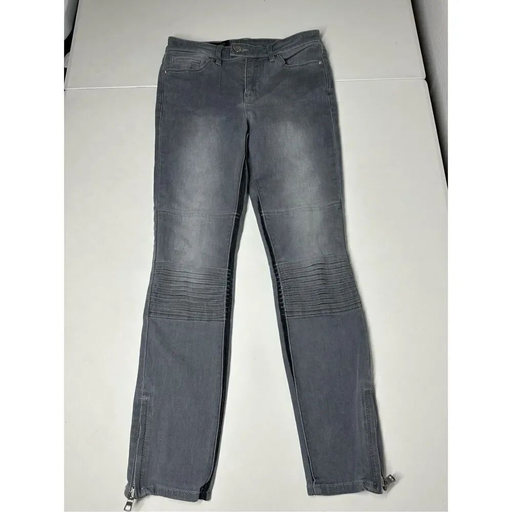 Armani Exchange Skinny Cropped Biker Women Size 26 Gray Jeans See Description
